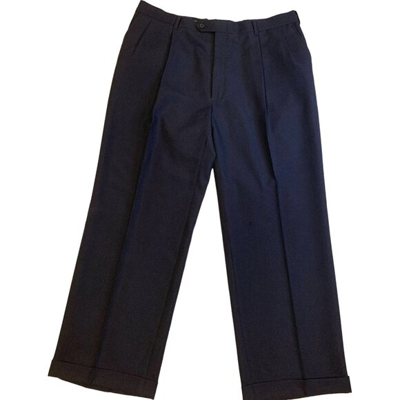 Heisman Trophy Collection Suit Mens Large Navy 2 Piece Made in USA 2 Button - Picture 13 of 16